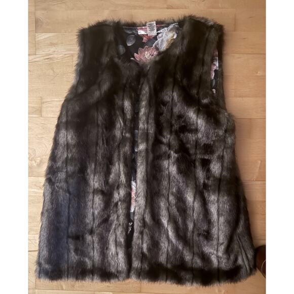 Max Studio Brown Faux Fur Vest XXL - Picture 1 of 5